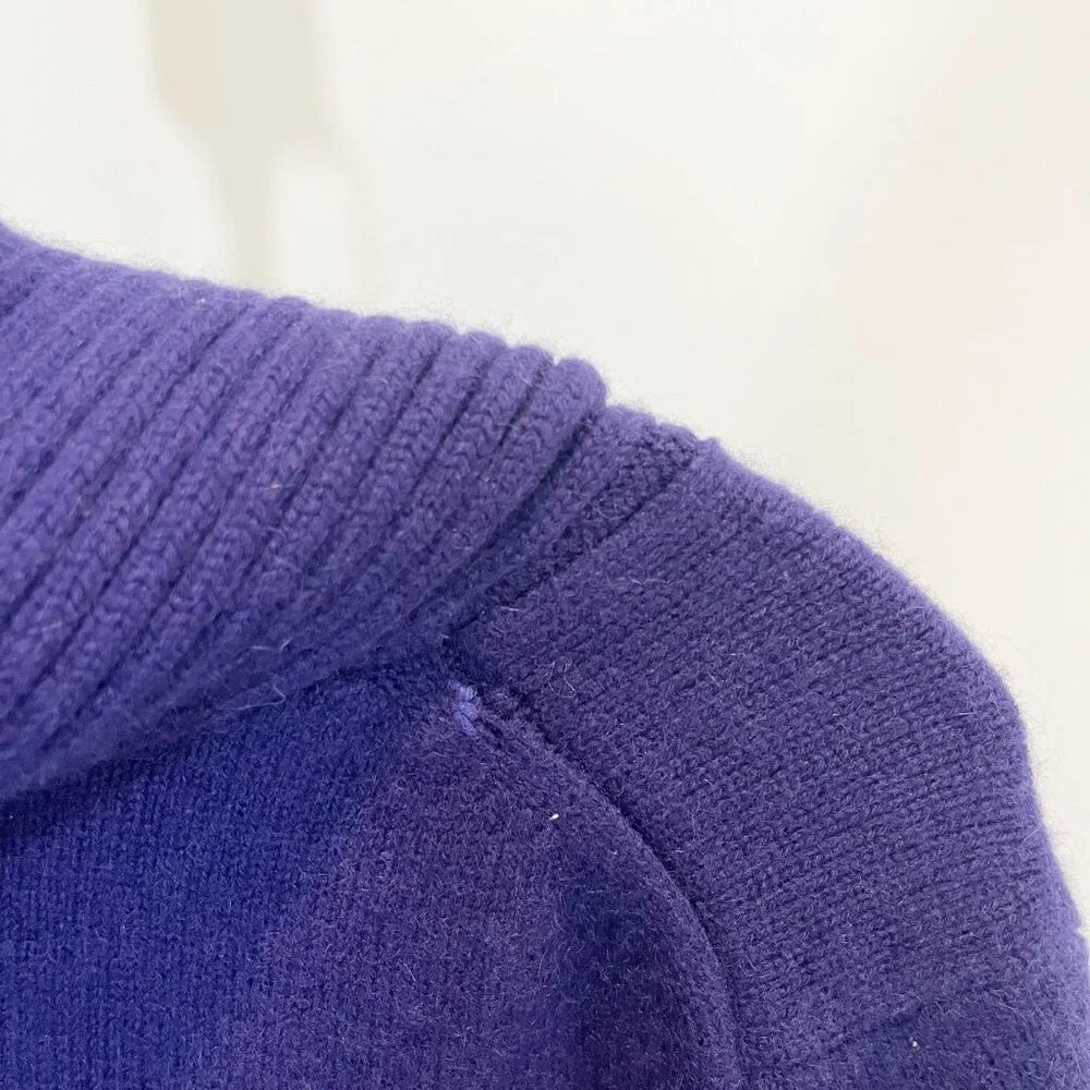 TSE Purple Cashmere Pullover Sweater Foldover Collar Shawl - Size Medium‎